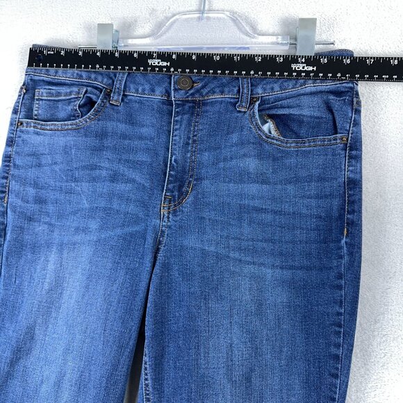 Time and Tru Bootcut Jeans Embroidered Pockets Womens Dark Tint Size 14 - Picture 7 of 11